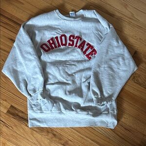 Champion Gray and Red Crewneck Sweater